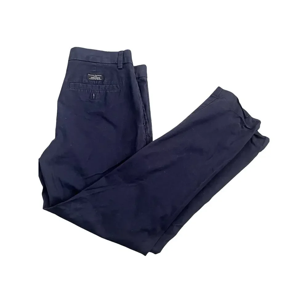 Banana Republic Aiden Chino Pants Men’s 32x34 Navy Blue Slim Fit Stretch Twill
